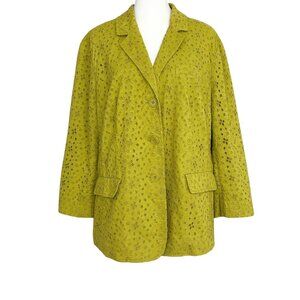 Talbots 3/4 Sleeve Floral Eyelet‎ Blazer Jacket (18)